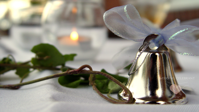 Irish wedding bell with ribbon and greenery, symbolizing blessings and harmony